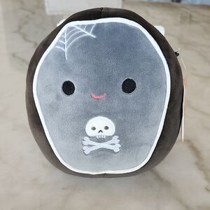 Halloween Squishmallow Alva Black And Gray Coffin Headstone Stuffed Plush